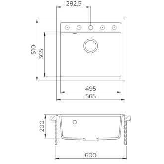 Dřez SAT černá SATSINKGQQ100B
