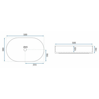 Rea Umyvadlo na desku REA Nadia 50 REA-U6563