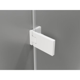 Sprchové dveře Mexen Lunar-F pravé skládací 130 cm, průhledné, bílé - 836S-130-050-20-00-P