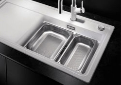 Blanco ZENAR XL 6 S-F Silgranit DFG. aluminium dřez vpravo s excentrem kráj.deska dřevo