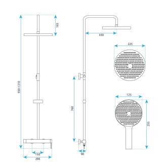 Rea Sprchový set Rea Foss Clif Black REA-P5645