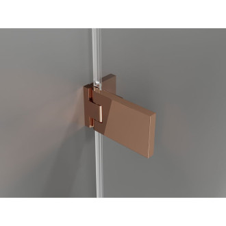 Sprchové dveře Mexen Lunar-F L pravé, skládací 150 cm, průhledné, růžové zlato - 836SL-150-050-60-00-P