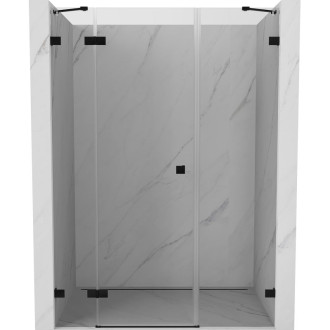 Sprchové dveře Mexen Lunar s levými panty 130 cm, průhledné, černé - 834S-130-050-70-00-L