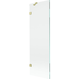 Vanová zástěna Mexen Lunar s jedním křídlem 60 x 150 cm, průhledná, kartáčované zlato - 897-060-000-55-00