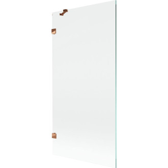 Vanová zástěna Mexen Lunar s jedním křídlem 90 x 150 cm, průhledná, růžové zlato - 897-090-000-60-00