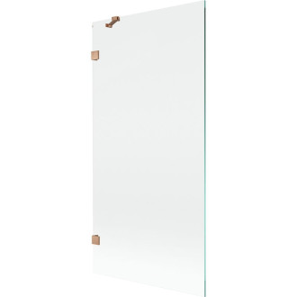 Vanová zástěna Mexen Lunar s jedním křídlem 90 x 150 cm, průhledná, kartáčovaná měď - 897-090-000-65-00