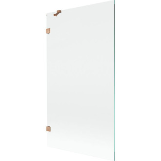 Vanová zástěna Mexen Lunar s jedním křídlem 100 x 150 cm, průhledná, kartáčovaná měď - 897-100-000-65-00