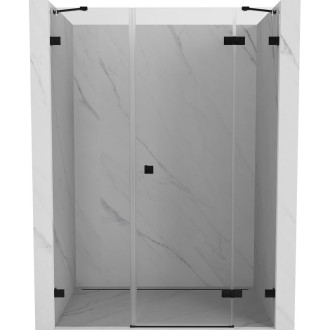 Sprchové dveře Mexen Lunar s pravými panty 125 cm, průhledné, černé - 834S-125-050-70-00-P