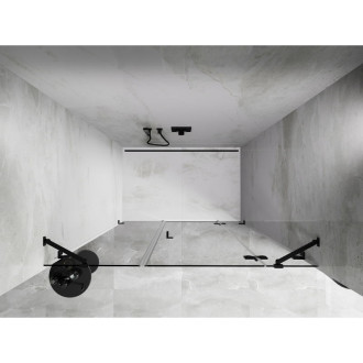 Sprchové dveře Mexen Lunar s pravými panty 125 cm, průhledné, černé - 834S-125-050-70-00-P