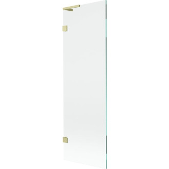 Vanová zástěna Mexen Lunar L s jedním křídlem 60 x 150 cm, průhledná, kartáčované zlato - 897L-060-000-55-00