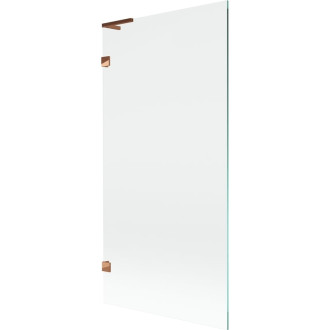 Vanová zástěna Mexen Lunar L s jedním křídlem 90 x 150 cm, průhledná, růžové zlato - 897L-090-000-60-00