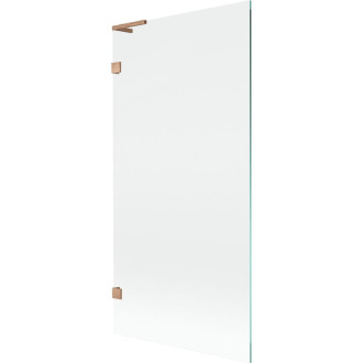 Vanová zástěna Mexen Lunar L s jedním křídlem 90 x 150 cm, průhledná, kartáčovaná měď - 897L-090-000-65-00