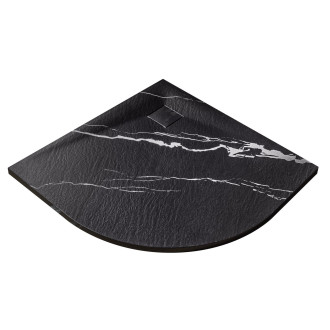 Čtvrtkruhová sprchová vanička VEXO MARBLE - černá