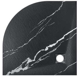 Čtvrtkruhová sprchová vanička VEXO MARBLE - černá