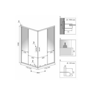 KABINA CALANI VITO 80*80 BLACK