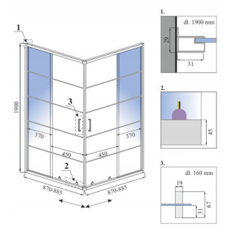 KABINA CALANI DELTA 90*90