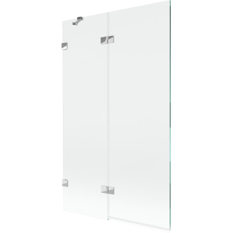 Vanová zástěna Mexen Lunar 2-křídlá levá 110 x 150 cm, průhledná, chrom - 897-110-100-01-00-L
