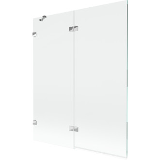 Vanová zástěna Mexen Lunar 2-křídlá levá 140 x 150 cm, průhledná, chrom - 897-140-100-01-00-L