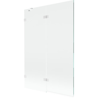 Vanová zástěna Mexen Lunar 2-křídlá levá 120 x 150 cm, průhledná, bílá - 897-120-100-20-00-L