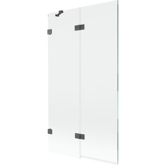 Vanová zástěna Mexen Lunar 2-křídlá levá 100 x 150 cm, průhledná, kartáčovaná pistolově šedá - 897-100-100-66-00-L