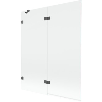 Vanová zástěna Mexen Lunar 2-křídlá levá 140 x 150 cm, průhledná, kartáčovaná pistolově šedá - 897-140-100-66-00-L