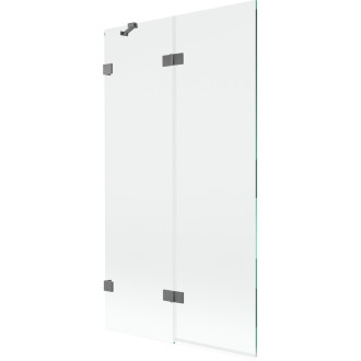 Vanová zástěna Mexen Lunar 2-křídlá levá 100 x 150 cm, průhledná, stříbrná - 897-100-100-95-00-L