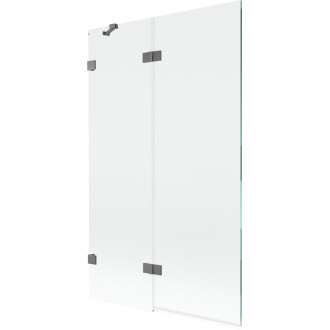 Vanová zástěna Mexen Lunar 2-křídlá levá 110 x 150 cm, průhledná, stříbrná - 897-110-100-95-00-L