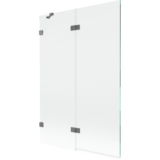 Vanová zástěna Mexen Lunar 2-křídlá levá 120 x 150 cm, průhledná, stříbrná - 897-120-100-95-00-L