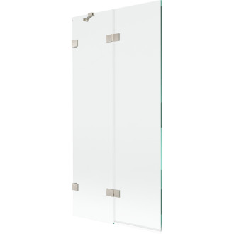 Vanová zástěna Mexen Lunar 2-křídlá levá 90 x 150 cm, průhledná, kartáčovaný nikl - 897-090-100-97-00-L