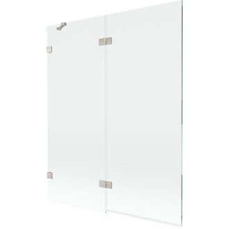 Vanová zástěna Mexen Lunar 2-křídlá levá 140 x 150 cm, průhledná, kartáčovaný nikl - 897-140-100-97-00-L