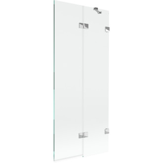 Vanová zástěna Mexen Lunar 2-křídlá pravá 80 x 150 cm, průhledná, chrom - 897-080-100-01-00-P