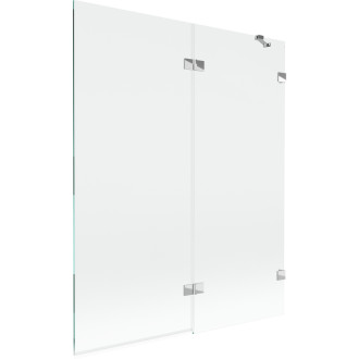 Vanová zástěna Mexen Lunar 2-křídlá pravá 140 x 150 cm, průhledná, chrom - 897-140-100-01-00-P