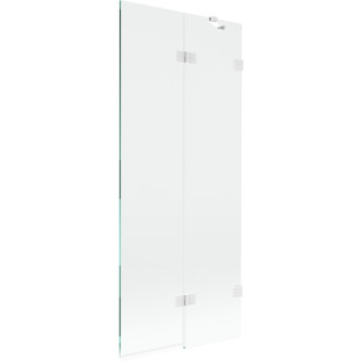 Mexen Lunar vanová zástěna pravá, 2 křídla, 80 x 150 cm, průhledná, bílá - 897-080-100-20-00-P