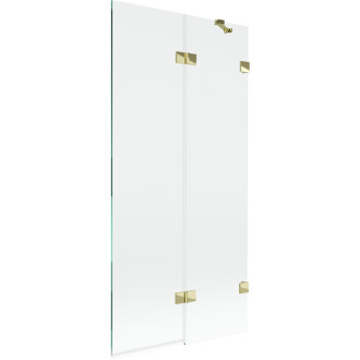 Vanová zástěna Mexen Lunar 2-křídlá pravá 90 x 150 cm, průhledná, zlatá - 897-090-100-50-00-P