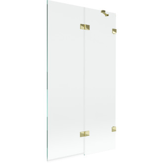 Vanová zástěna Mexen Lunar 2-křídlá pravá 100 x 150 cm, průhledná, zlatá - 897-100-100-50-00-P