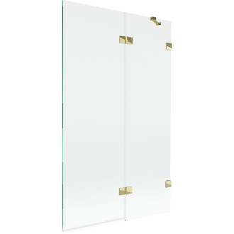 Vanová zástěna Mexen Lunar 2-křídlá pravá 110 x 150 cm, průhledná, zlatá - 897-110-100-50-00-P