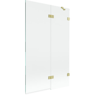 Vanová zástěna Mexen Lunar 2-křídlá pravá 110 x 150 cm, průhledná, kartáčované zlato - 897-110-100-55-00-P