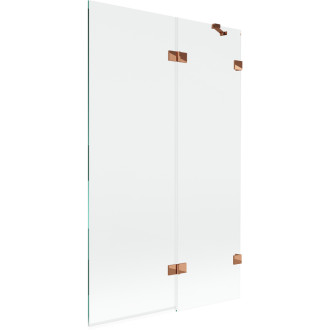 Vanová zástěna Mexen Lunar 2-křídlá pravá 110 x 150 cm, průhledná, růžové zlato - 897-110-100-60-00-P