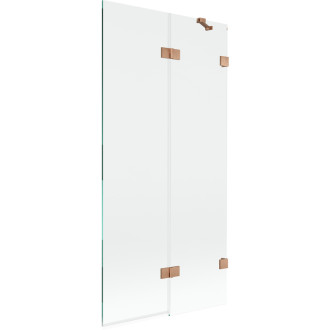 Vanová zástěna Mexen Lunar 2-křídlá pravá 90 x 150 cm, průhledná, kartáčovaná měď - 897-090-100-65-00-P