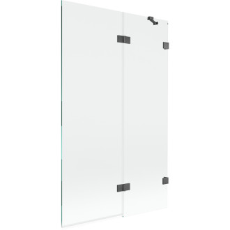 Vanová zástěna Mexen Lunar 2-křídlá pravá 110 x 150 cm, průhledná, kartáčovaná pistolově šedá - 897-110-100-66-00-P