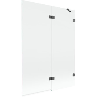 Mexen Lunar vanová zástěna se 2 křídly pravá 130 x 150 cm, průhledná, kartáčovaná pistolově šedá - 897-130-100-66-00-P