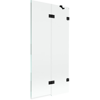 Mexen Lunar vanová zástěna pravá, 2 křídla, 90 x 150 cm, průhledná, černá - 897-090-100-70-00-P