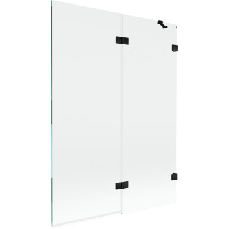 Mexen Lunar vanová zástěna pravá, 2 křídla, 130 x 150 cm, průhledná, černá - 897-130-100-70-00-P