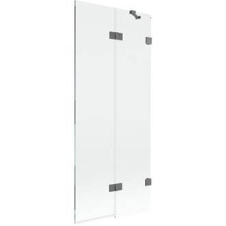Vanová zástěna Mexen Lunar 2-křídlá pravá 80 x 150 cm, průhledná, stříbrná - 897-080-100-95-00-P