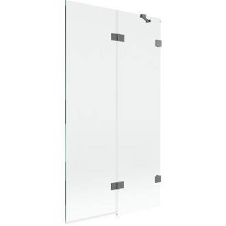 Vanová zástěna Mexen Lunar 2-křídlá pravá 100 x 150 cm, průhledná, stříbrná - 897-100-100-95-00-P
