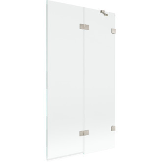 Vanová zástěna Mexen Lunar 2-křídlá pravá 100 x 150 cm, průhledná, kartáčovaný nikl - 897-100-100-97-00-P