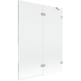 Vanová zástěna Mexen Lunar 2-křídlá pravá 130 x 150 cm, průhledná, kartáčovaný nikl - 897-130-100-97-00-P