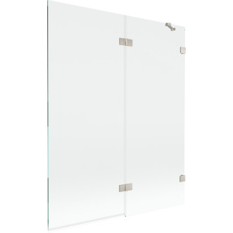 Vanová zástěna Mexen Lunar 2-křídlá pravá 140 x 150 cm, průhledná, kartáčovaný nikl - 897-140-100-97-00-P