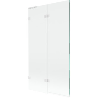 Mexen Lunar L 2dílná levá vanová zástěna 100 x 150 cm, průhledná, bílá - 897L-100-100-20-00-L