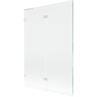 Mexen Lunar L 2dílná levá vanová zástěna 120 x 150 cm, průhledná, bílá - 897L-120-100-20-00-L